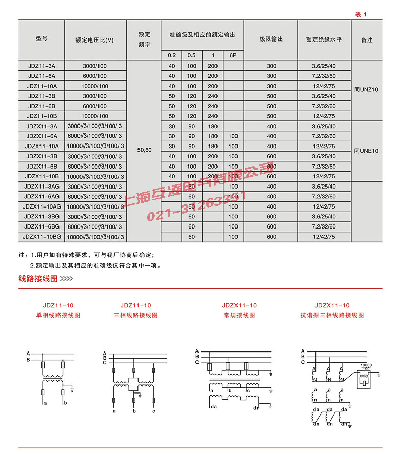 JDZ11-3B電壓互感器參數(shù)