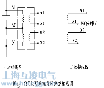 全封閉干式放電線圈35kv系統(tǒng)差壓保護(hù)接線圖