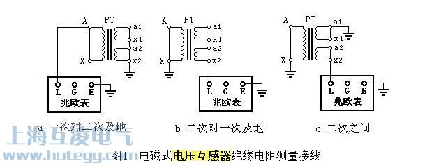 電磁式電壓互感器絕緣電阻測量接線