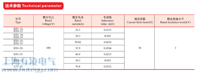 限流電抗器參數